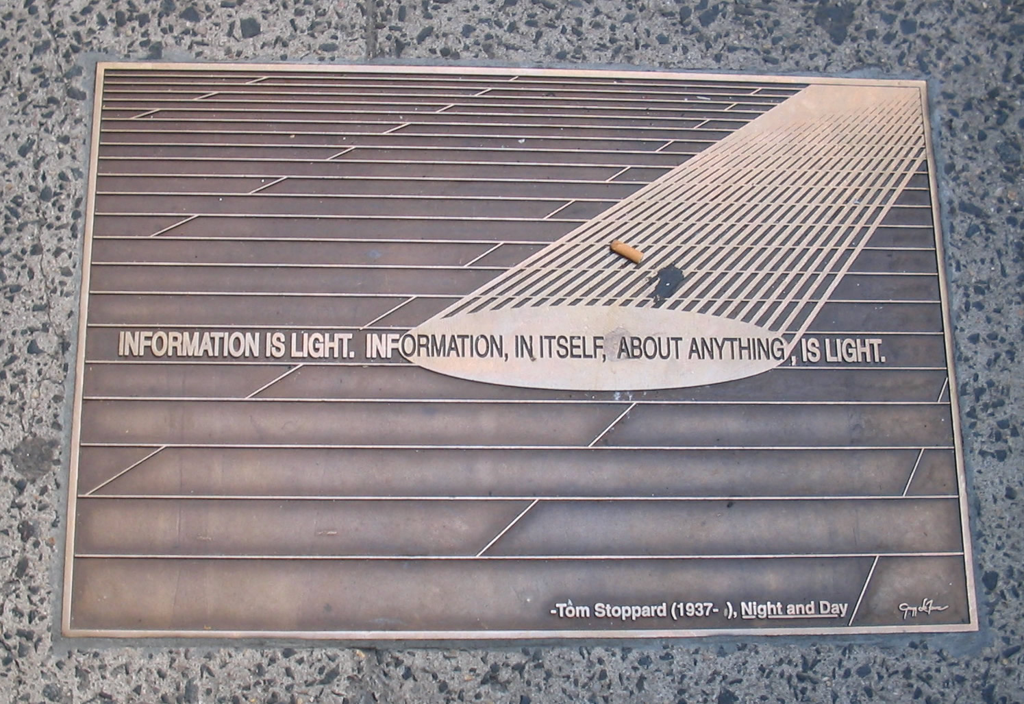 Information is Light - Tom Stoppard, NYC Sidewalk 